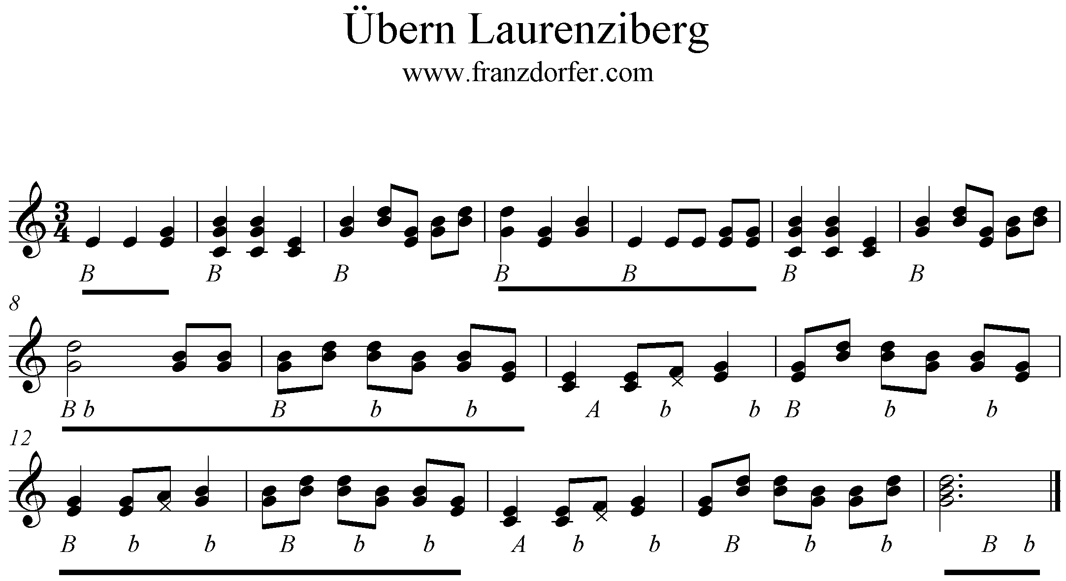 Noten Griffschrift Übern Laurenziberg